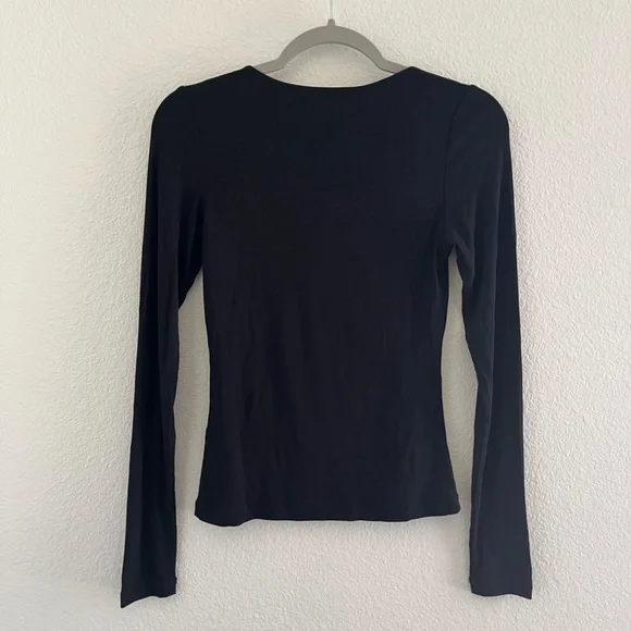 LNA CLOTHING x REVOLVE | Beau Ribbed Cut Out Long Sleeve Top In Black | Size S - Picture 6 of 7